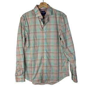 Egara Blue & Pink Plaid Long Sleeve Button Down Dress Shirt M